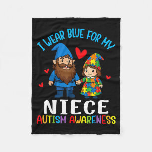 I Wear Blue For My Niece Autism Awareness Family G Fleece Blanket