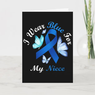 I Wear Blue For My Niece Butterfly Diabetes Awaren Card