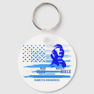 I Wear Blue For My Niece Diabetes Awareness Month Key Ring
