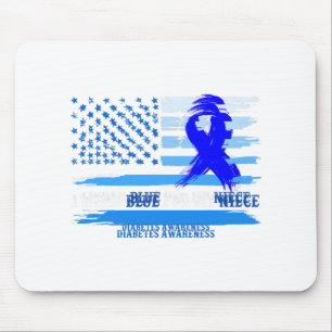 I Wear Blue For My Niece Diabetes Awareness Month Mouse Pad