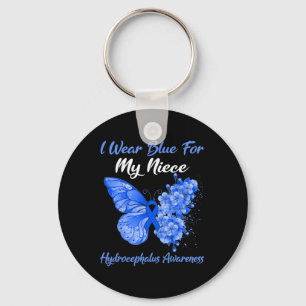 I Wear Blue For My Niece Hydrocephalus Warrior Key Ring