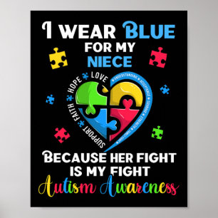 I Wear Blue For My Niece Uncle Aunt  Poster