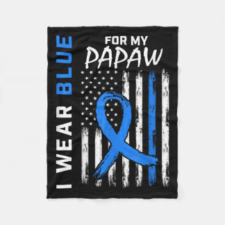 I Wear Blue For My Papaw Diabetes Awareness Shirt  Fleece Blanket