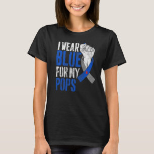 I Wear Blue For My Pops Diabetes Awareness Ribbon T-Shirt