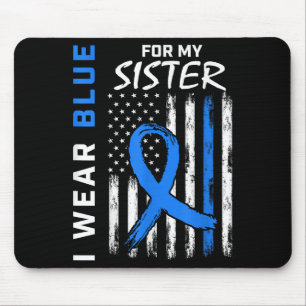 I Wear Blue For My Sister Diabetes Awareness Shirt Mouse Pad