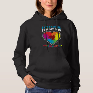 I Wear Blue For My Son Autism Awareness For Mum Da Hoodie