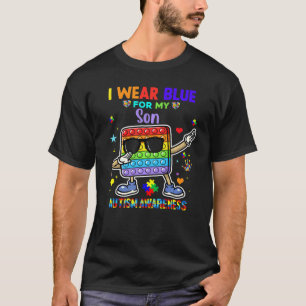 I Wear Blue For My Son Autism Awareness Month Pop T-Shirt