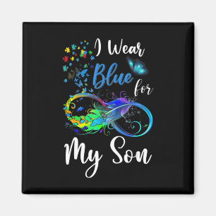 I Wear Blue for My Son Autism Awareness Mum Dad Ki Magnet
