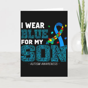 I Wear Blue For My Son Autism Awareness Mum Dad Pa Card