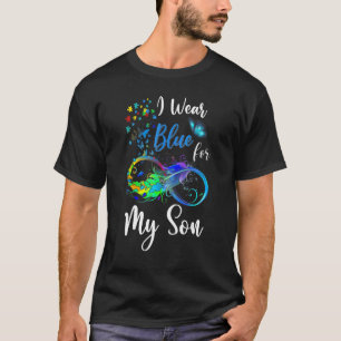 I Wear Blue For My Son Butterfly Autism Awareness T-Shirt