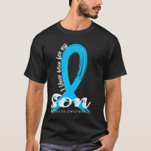 I Wear Blue For My Son Diabetes Awareness Blue Rib T-Shirt