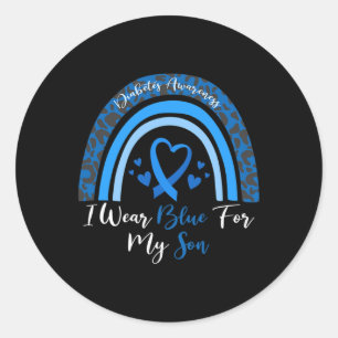 I Wear Blue For My Son Diabetes Awareness Month Gi Classic Round Sticker
