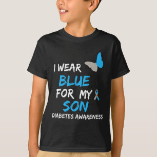 I Wear Blue For My Son Diabetes Awareness Ribbon B T-Shirt