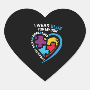 I wear blue for my son heart sticker