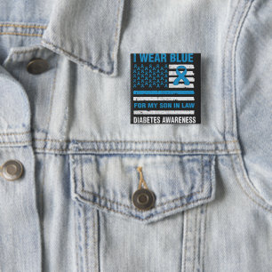 I Wear Blue for My Son-In-Law - Diabetes Awareness 15 Cm Square Badge