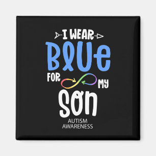 I Wear Blue For My Son Mum Autism Awareness Accept Magnet