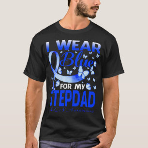 I Wear Blue For My STEPDAD ALS Awareness Butterfly T-Shirt
