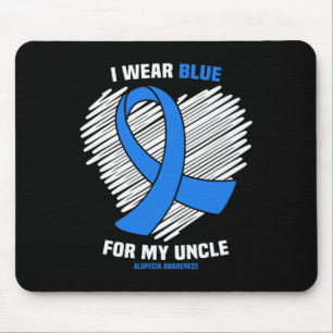 I Wear Blue For My Uncle Alopecia Awareness 1 Mouse Pad