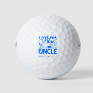 I Wear Blue For My Uncle Diabetes Awareness Golf Balls