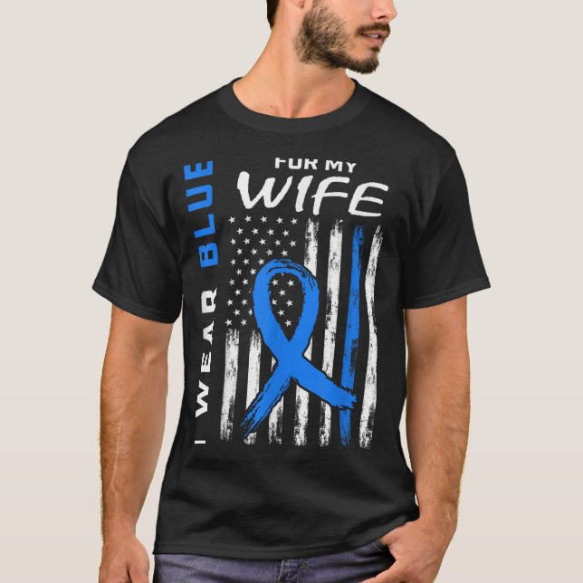 I Wear Blue For My Wife Diabetes Awareness Shirt T (Front)