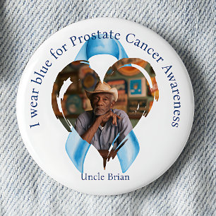 I Wear Blue for Prostate Cancer Awareness Photo 6 Cm Round Badge