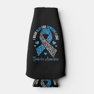 I Wear Blue For Someone I Love Type 1 Diabetes Awa Bottle Cooler