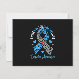 I Wear Blue For Someone I Love Type 1 Diabetes Awa RSVP Card