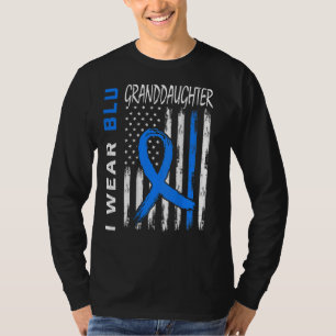 I Wear Blue Granddaughter Diabetes Awareness Flag T-Shirt