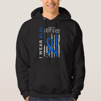 I Wear Blue Great Uncle Diabetes Awareness Flag Ba Hoodie