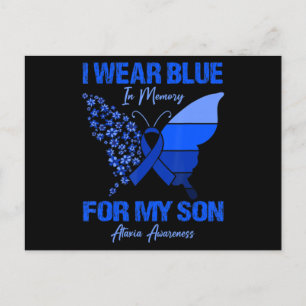 I Wear Blue In Memory For My Son Ataxia Awareness  Postcard