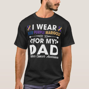 I Wear Blue Purple Marigold For Dad Bladder Cancer T-Shirt