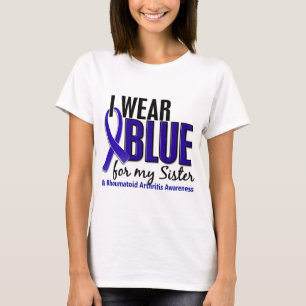 I Wear Blue Sister Rheumatoid Arthritis RA T-Shirt