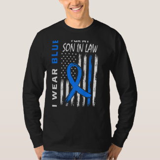 I Wear Blue Son In Law Diabetes Awareness Flag Bac T-Shirt