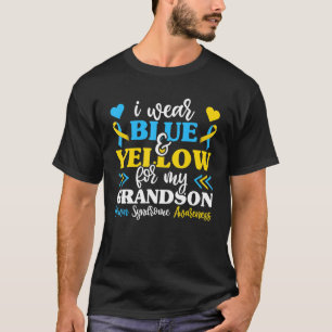 I Wear Blue & Yellow For My Grandson Down Syndrom T-Shirt