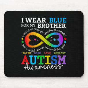 I Wear Blues For My Brother Autism Awareness Mum D Mouse Pad