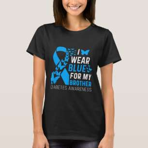 I Wear Blues For My Brother Ribbon Diabetes Awaren T-Shirt