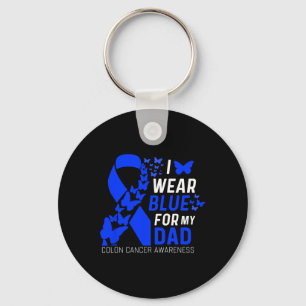 I Wear Blues For My Dads Fathers Day Colon Cancer Key Ring