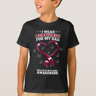 I Wear Burgundy Dad Multiple Myeloma Awareness Blo T-Shirt