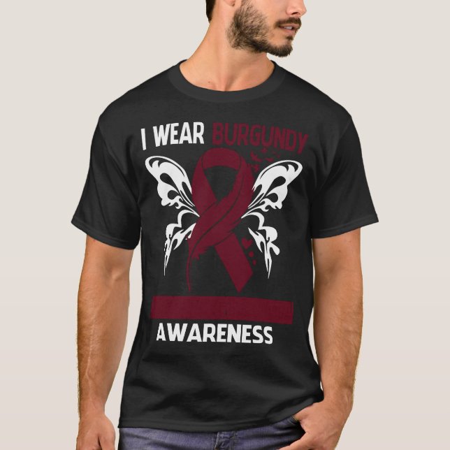 I Wear Burgundy For AMYLOIDOSIS Awareness T-Shirt (Front)