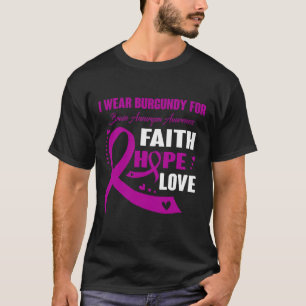I Wear Burgundy For Brain Aneurysm Awareness Gifts T-Shirt