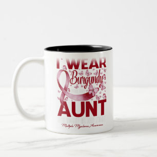 I Wear Burgundy For My Aunt Multiple Myeloma Two-Tone Coffee Mug