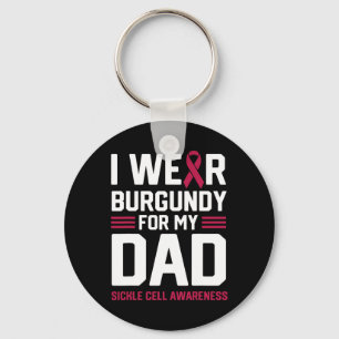 I Wear Burgundy for My Dad Sickle Cell Anaemia Awa Key Ring