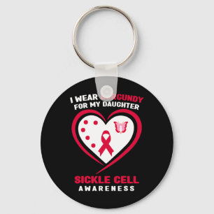 I Wear Burgundy for My Daughter Sickle Cell Awaren Key Ring