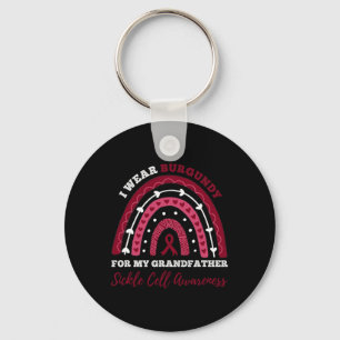 I Wear Burgundy For My Grandfather Sickle Cell Awa Key Ring