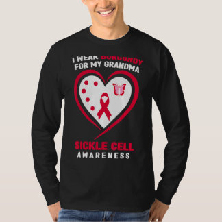 I Wear Burgundy For My Grandma Sickle Cell Awarene T-Shirt