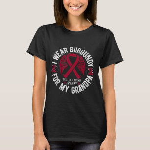 I Wear Burgundy For My Grandpa Sickle Cell Awarene T-Shirt