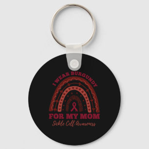 I Wear Burgundy For My Mum Rainbow Sickle Cell Awa Key Ring