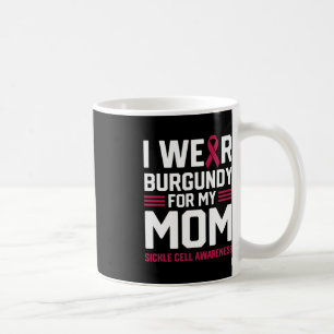 I Wear Burgundy for My Mum Sickle Cell Anaemia Awa Coffee Mug