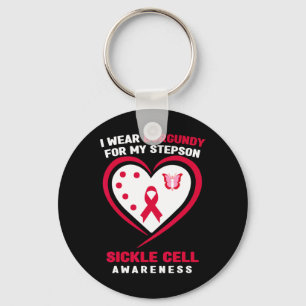 I Wear Burgundy For My Stepson Sickle Cell Awarene Key Ring