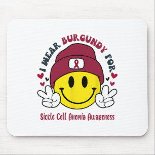 I Wear Burgundy For Sickle Cell Anaemia Awareness Mouse Pad
